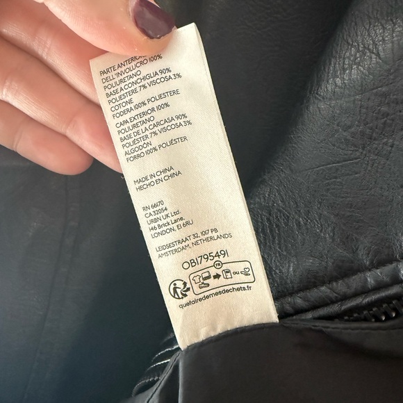 Anthropologie Black faux Leather Jacket - Picture 8 of 10